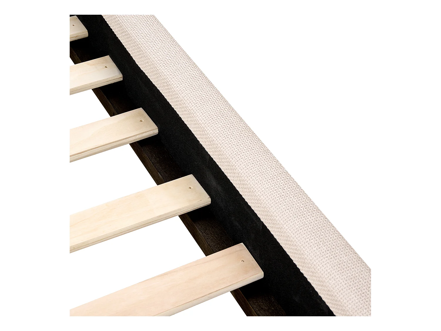 Lit avec sommier Tissu VAUCLUSE 160 x 200 cm Beige clair