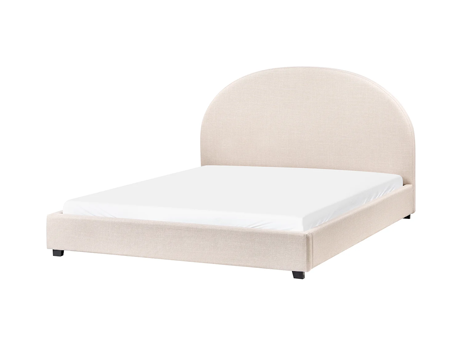 Lit avec sommier Tissu VAUCLUSE 160 x 200 cm Beige clair