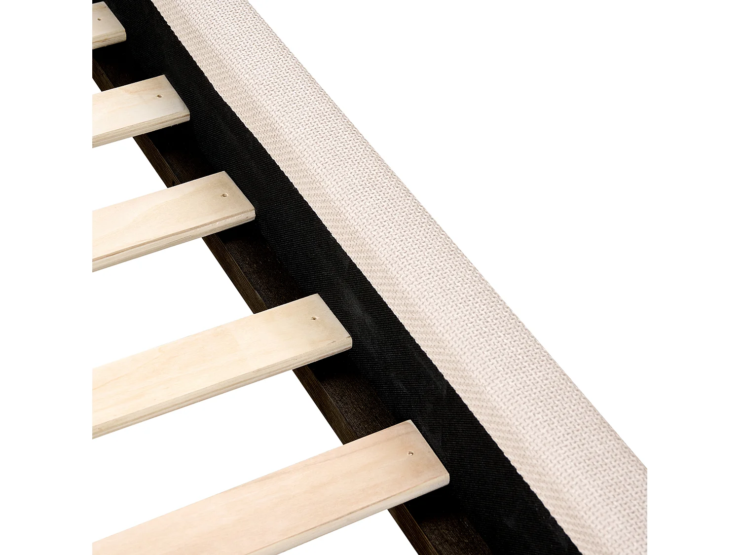 Bett mit Lattenrost Stoff VAUCLUSE 160 x 200 cm Hellbeige