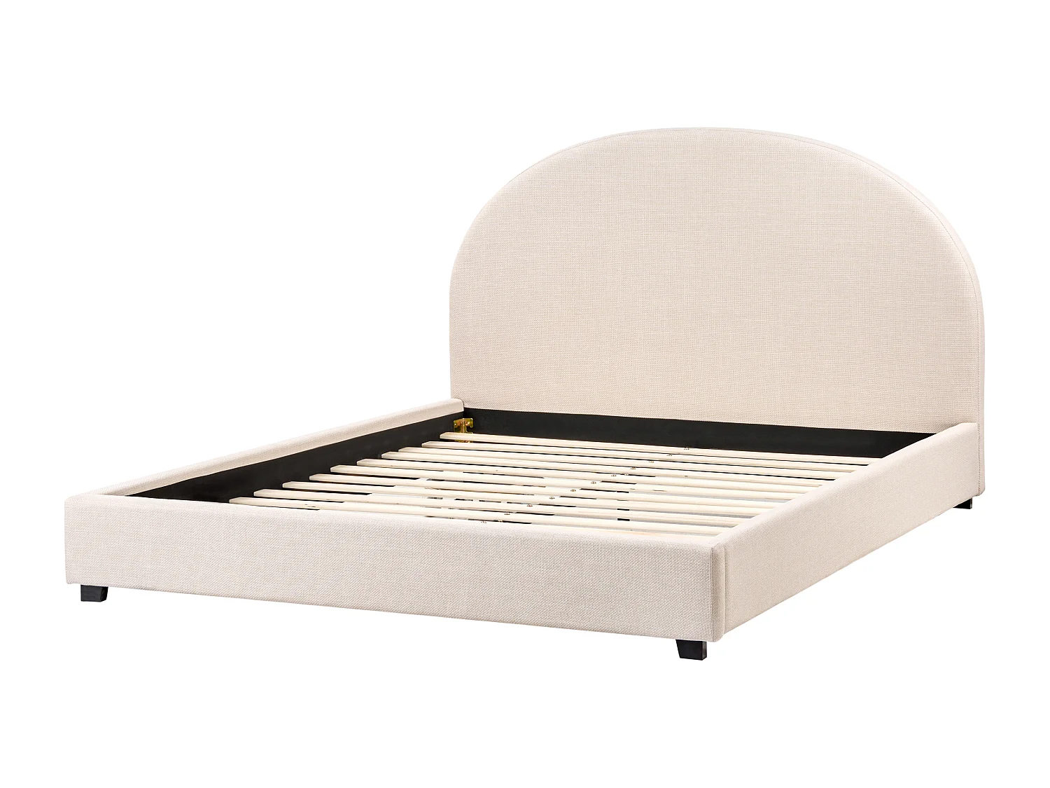 Lit avec sommier Tissu VAUCLUSE 160 x 200 cm Beige clair