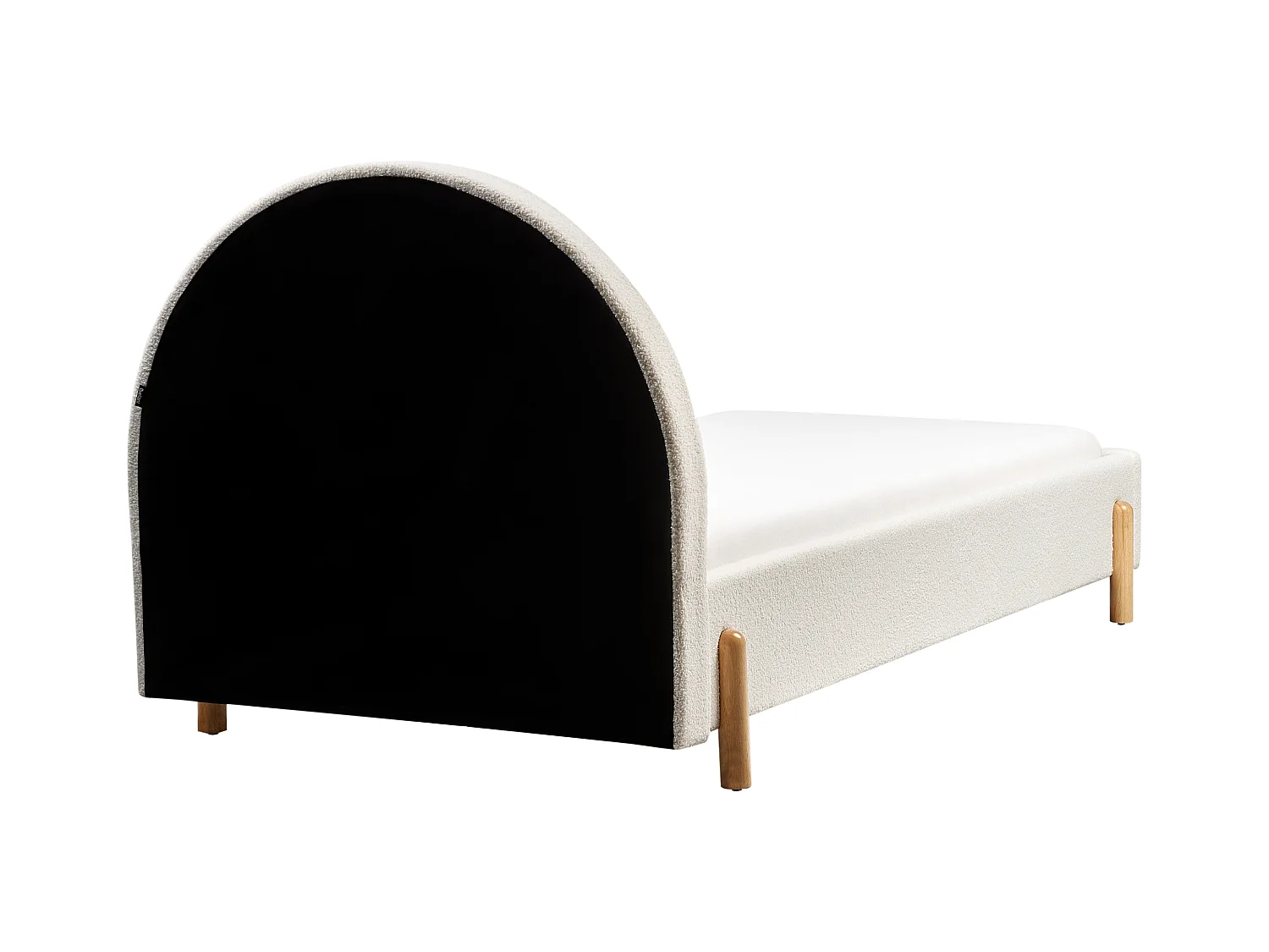 Cama con somier de bouclé blanco crema 90 x 200 cm ANET