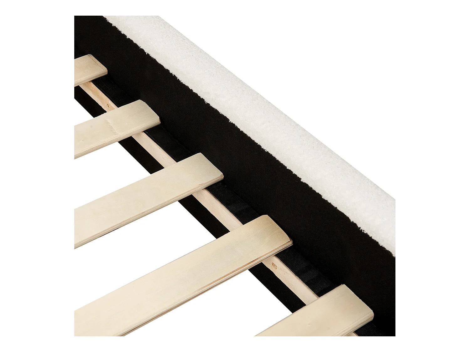 Polsterbett Bouclé cremeweiss Lattenrost 90 x 200 cm ANET