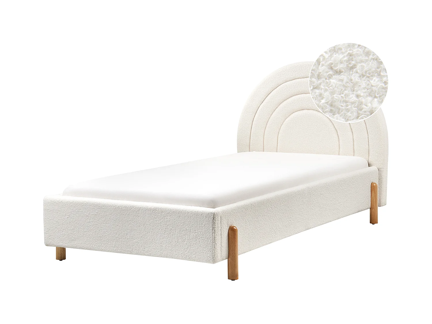 Lit d'enfant Bouclé ANET 90 x 200 cm Blanc cassé