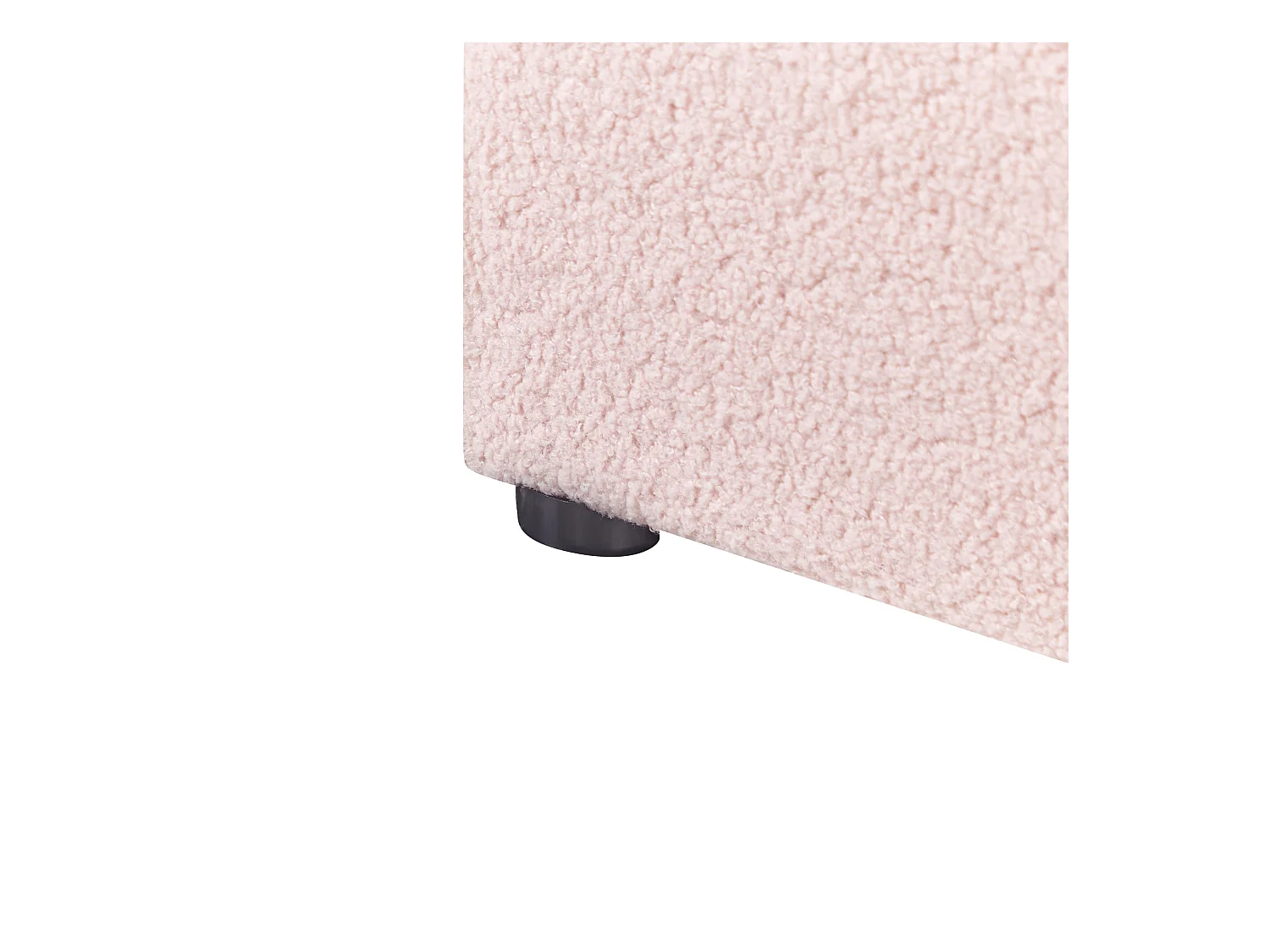 Lit ottoman sans tête de lit Bouclé DINAN 90 x 200 cm Rose pastel