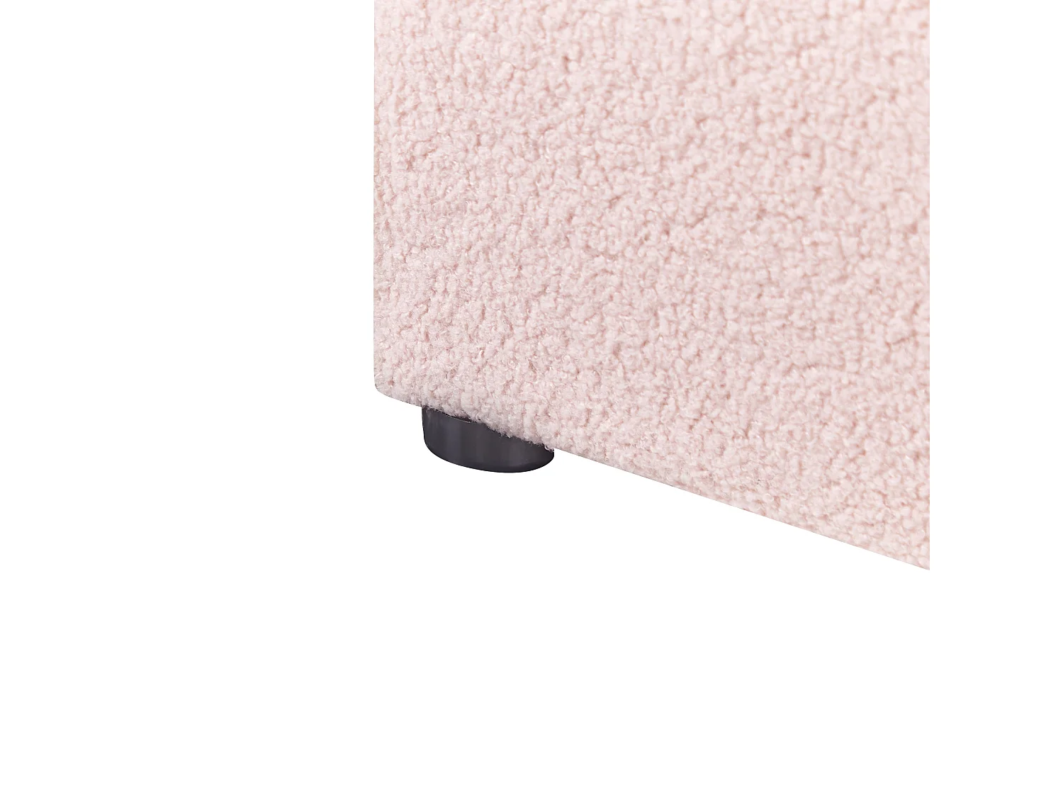 Polsterbett Bouclé pastellrosa mit Bettkasten hochklappbar 90 x 200 cm DINAN