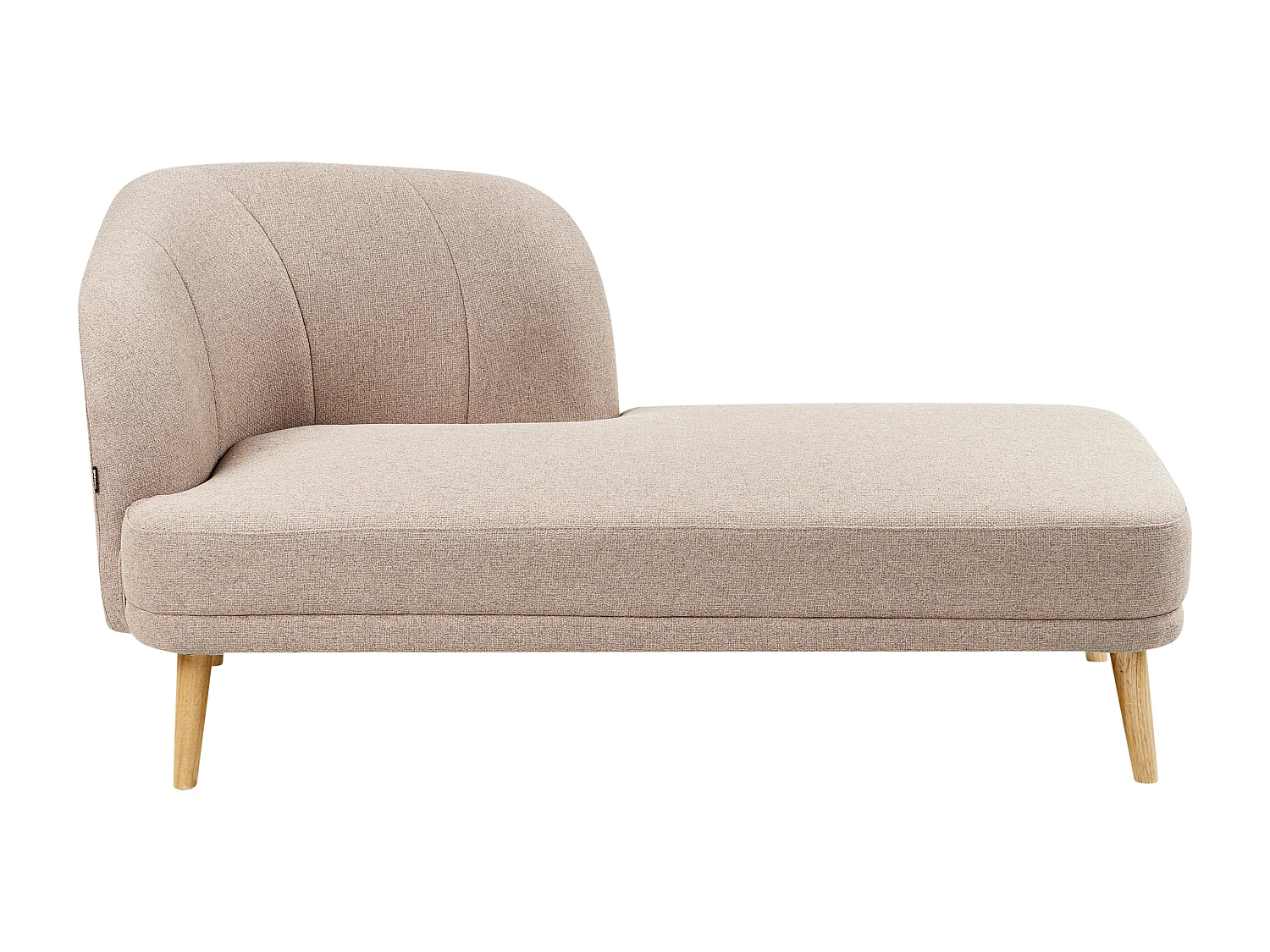 Linksseitige Chaiselounge TANLAY Stoff Hellbraun