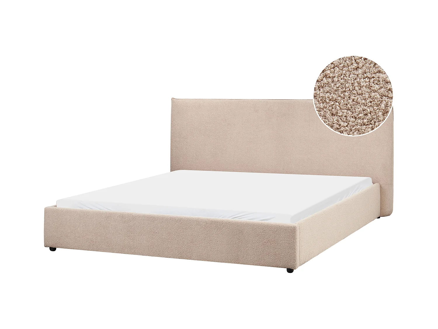 Lit avec sommier Bouclé LAVAUR 180 x 200 cm Taupe