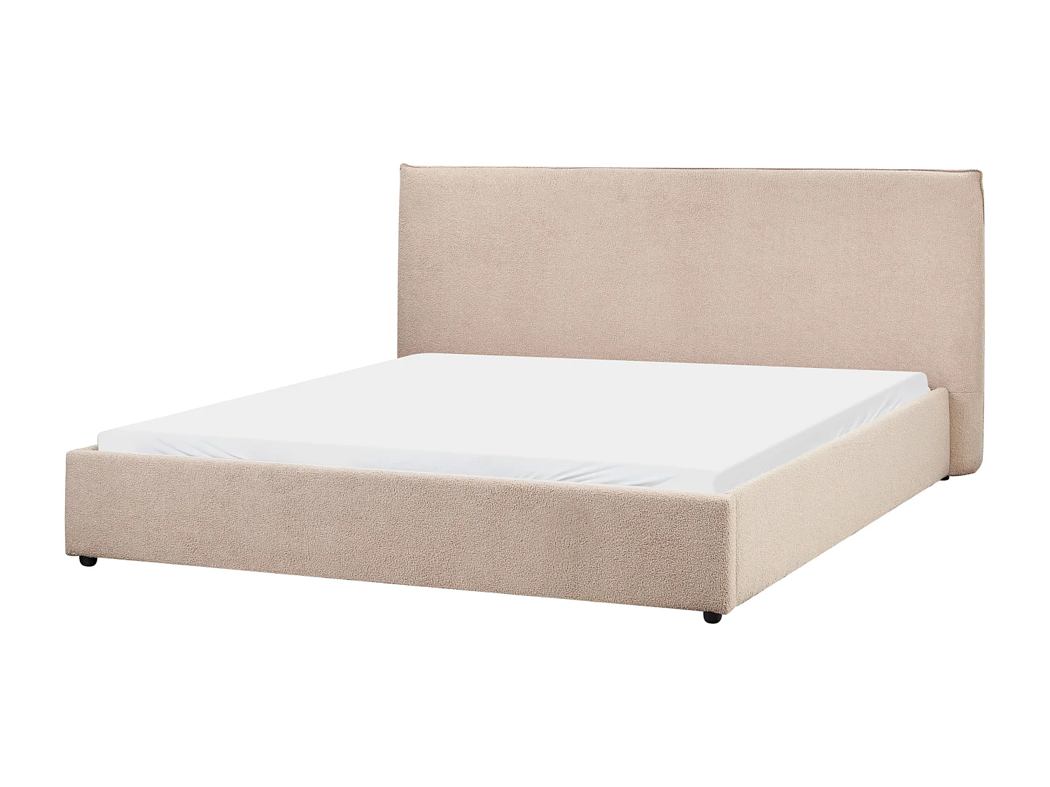 Bett mit Lattenrost Bouclé LAVAUR 180 x 200 cm Taupe