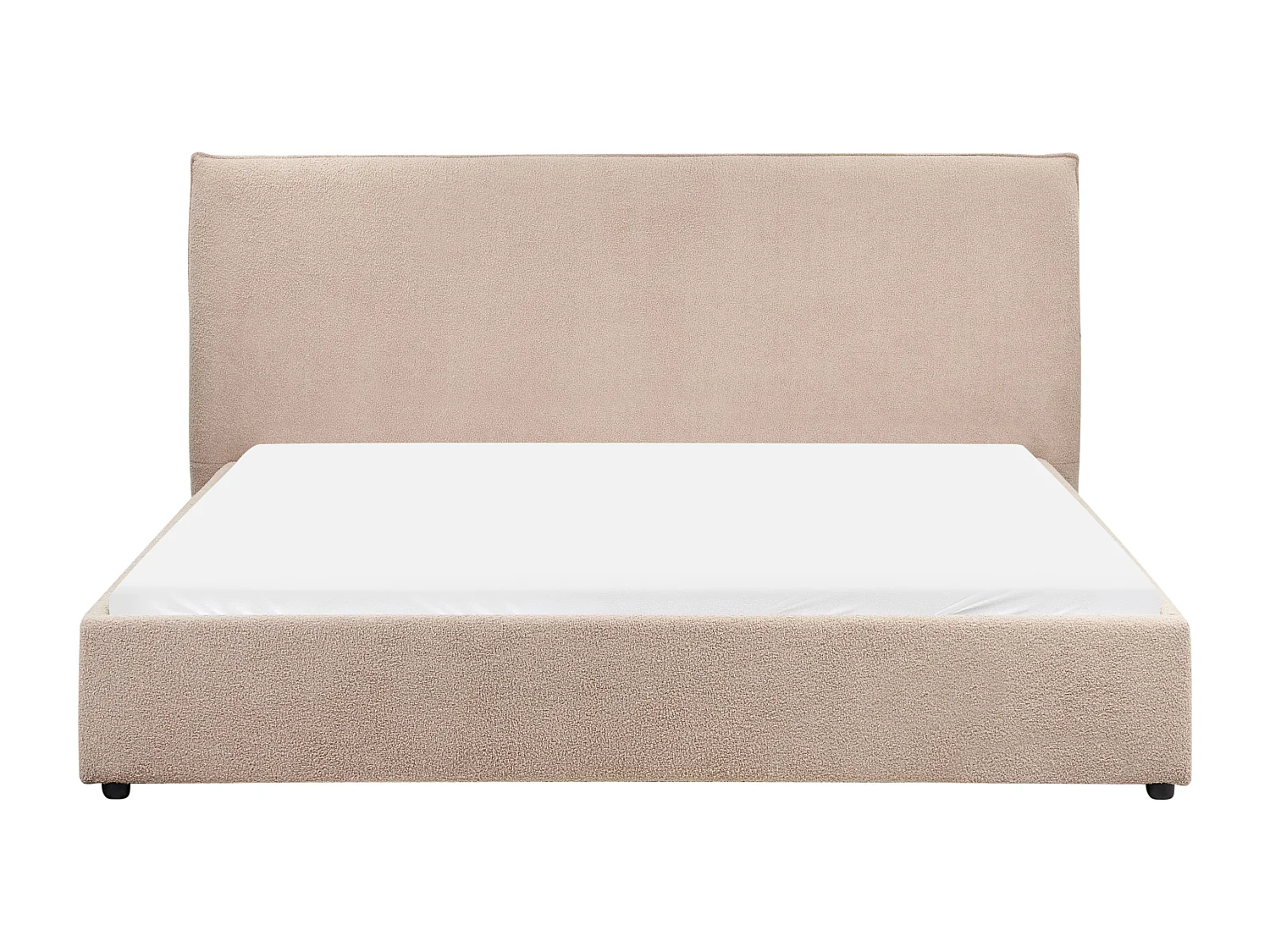 Bett mit Lattenrost Bouclé LAVAUR 180 x 200 cm Taupe