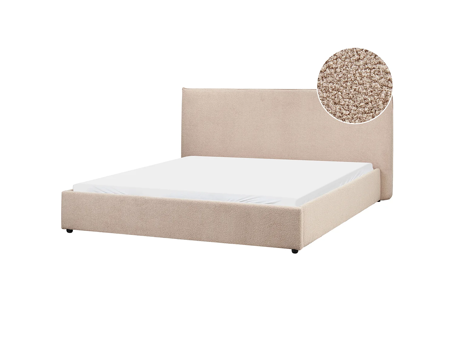 Cama Bouclé LAVAUR 180 x 200 cm Gris pardo