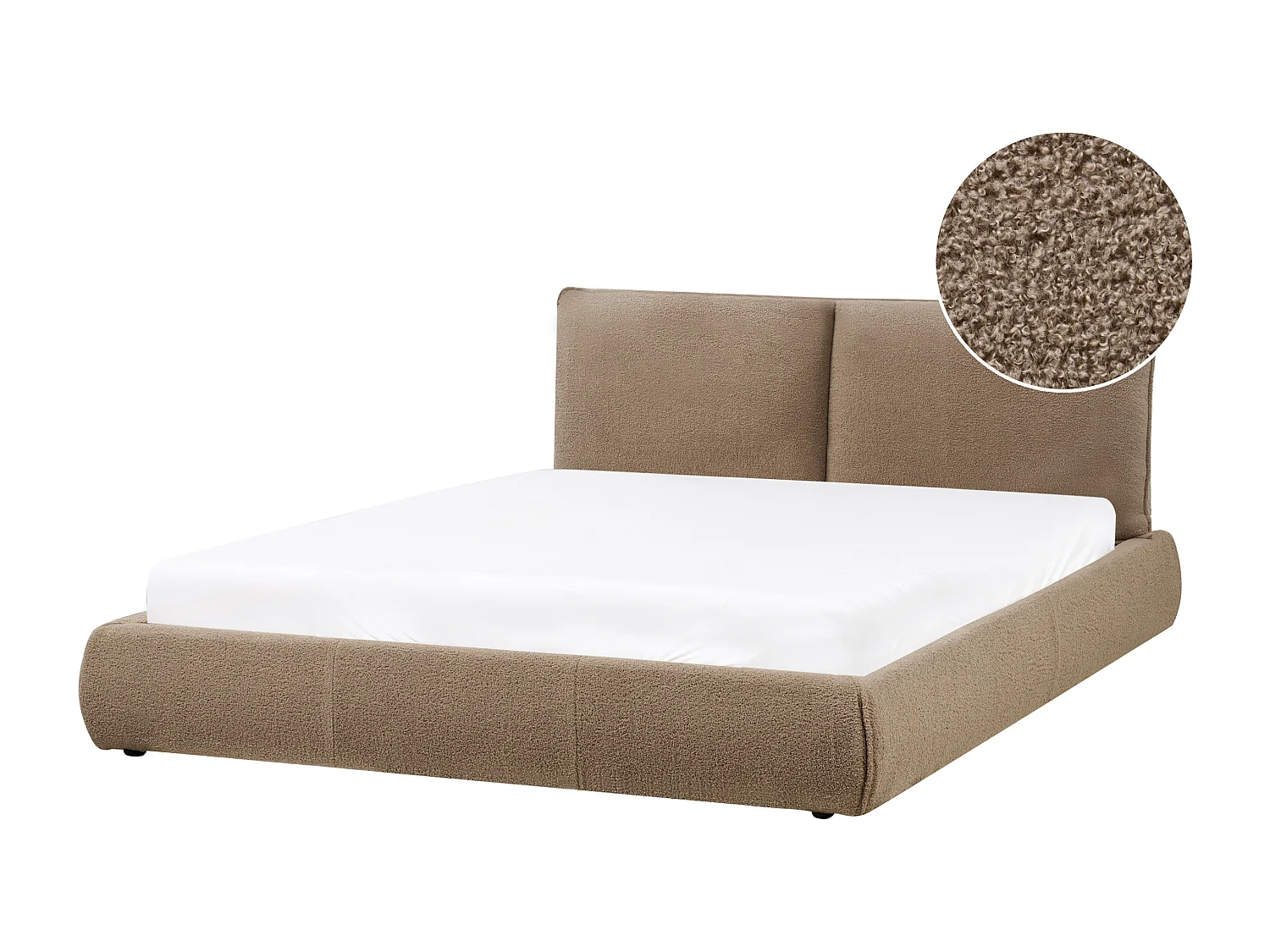 Letto Bouclé VINAY 160 x 200 cm Marrone