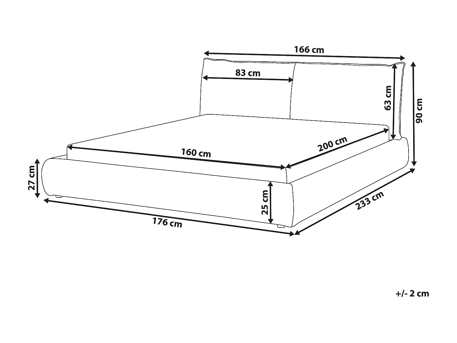 Letto Bouclé VINAY 160 x 200 cm Marrone
