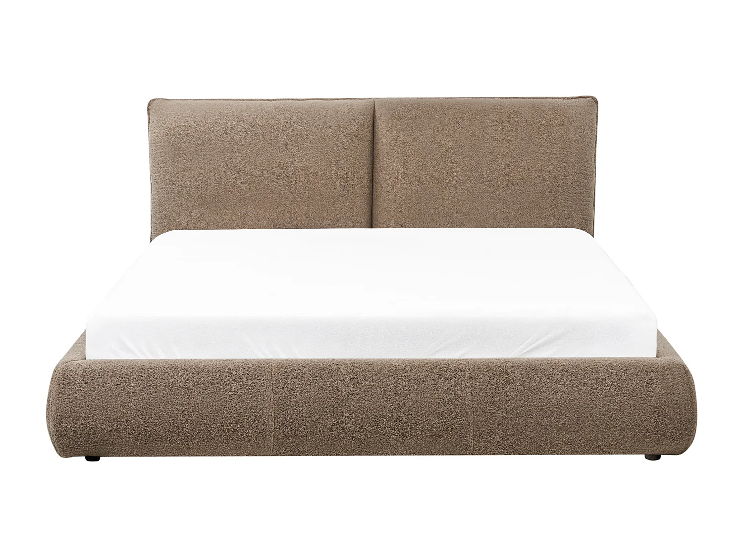 Letto Bouclé VINAY 160 x 200 cm Marrone