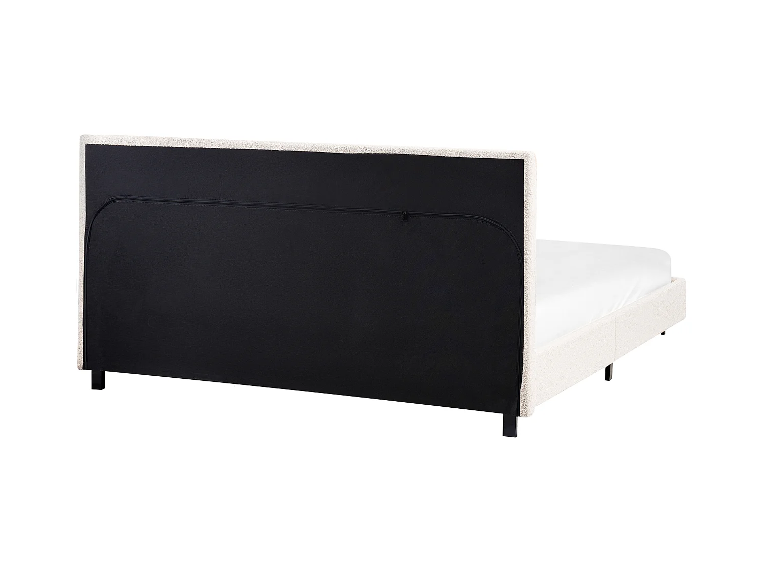 Bed Bouclé ALBI 160 x 200 cm Gebroken wit