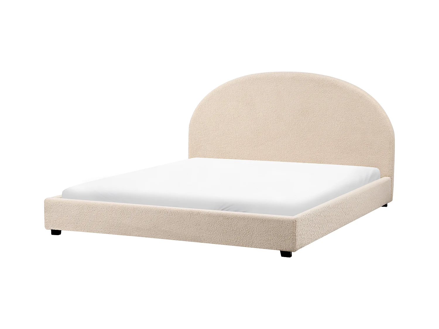 Bett mit Lattenrost Bouclé VAUCLUSE 180 x 200 cm Beige