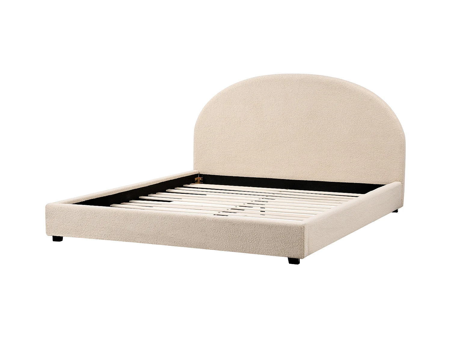 Bett mit Lattenrost Bouclé VAUCLUSE 180 x 200 cm Beige