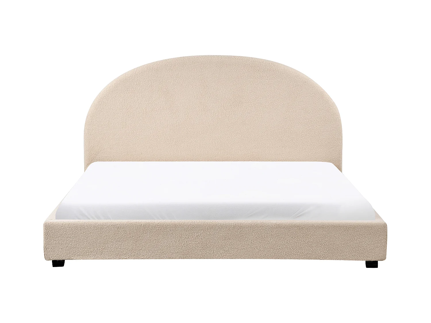 Bett mit Lattenrost Bouclé VAUCLUSE 180 x 200 cm Beige