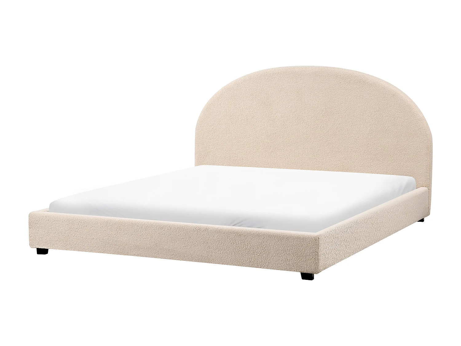 Bett mit Lattenrost Bouclé VAUCLUSE 180 x 200 cm Beige