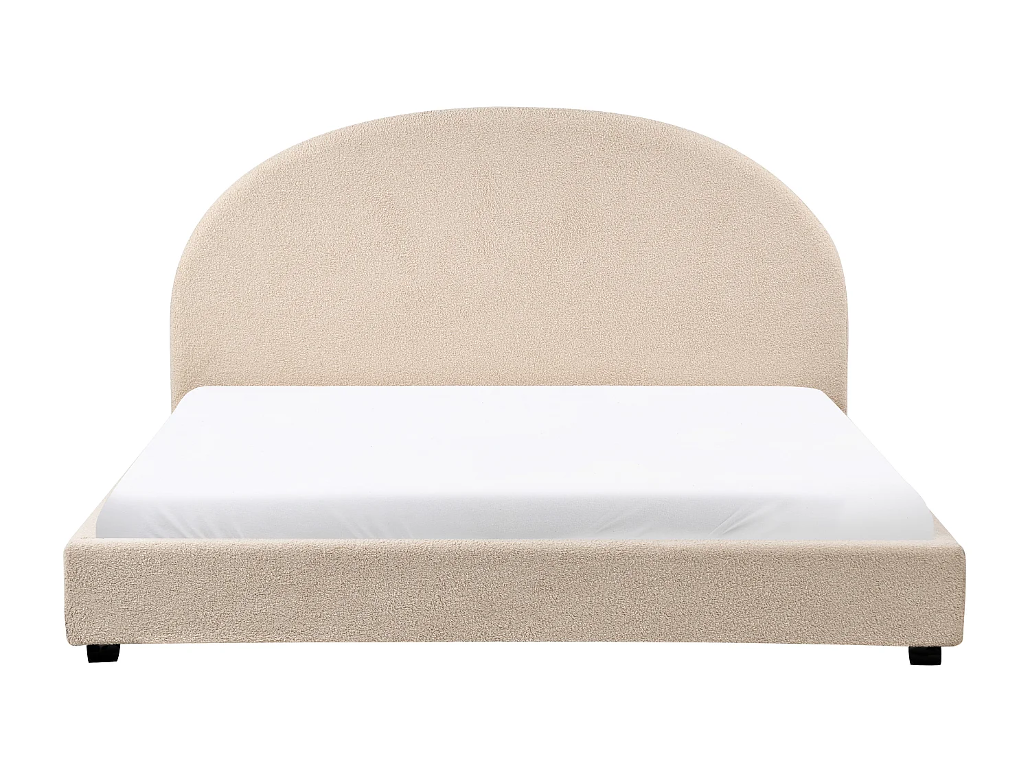 Bett mit Lattenrost Bouclé VAUCLUSE 180 x 200 cm Beige