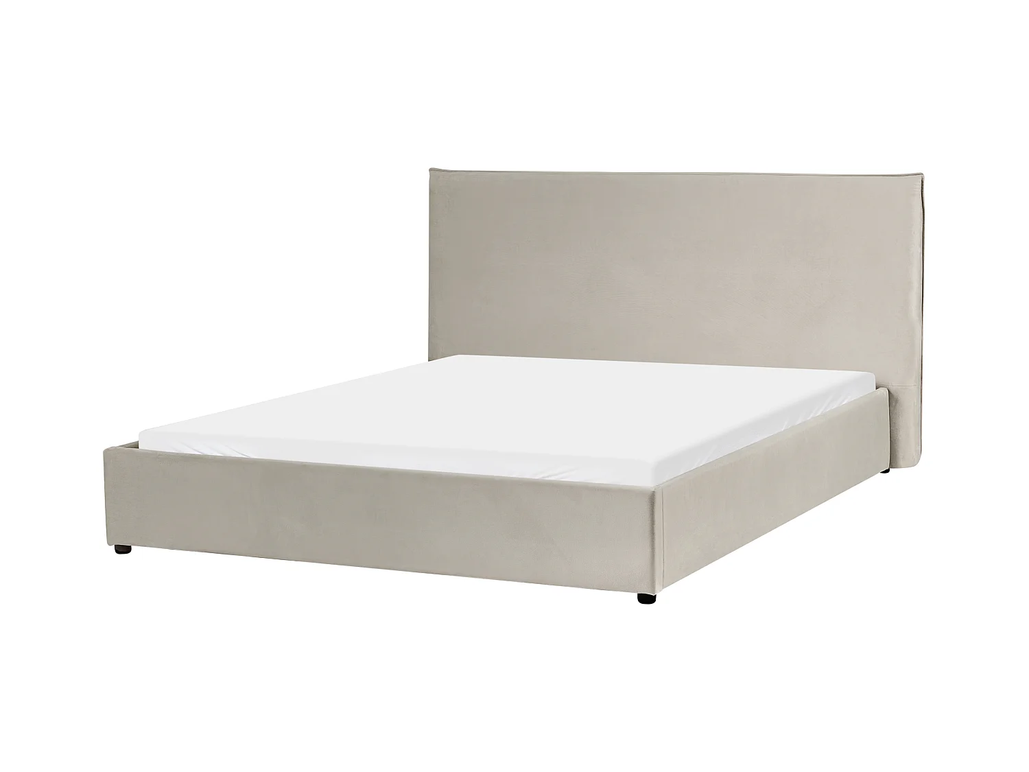 Lit avec sommier Velours LAVAUR 160 x 200 cm Taupe