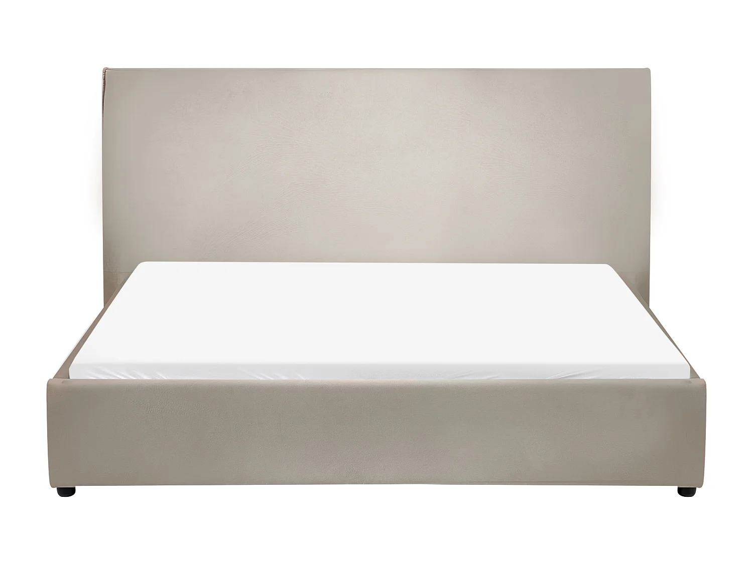 Lit avec sommier Velours LAVAUR 160 x 200 cm Taupe