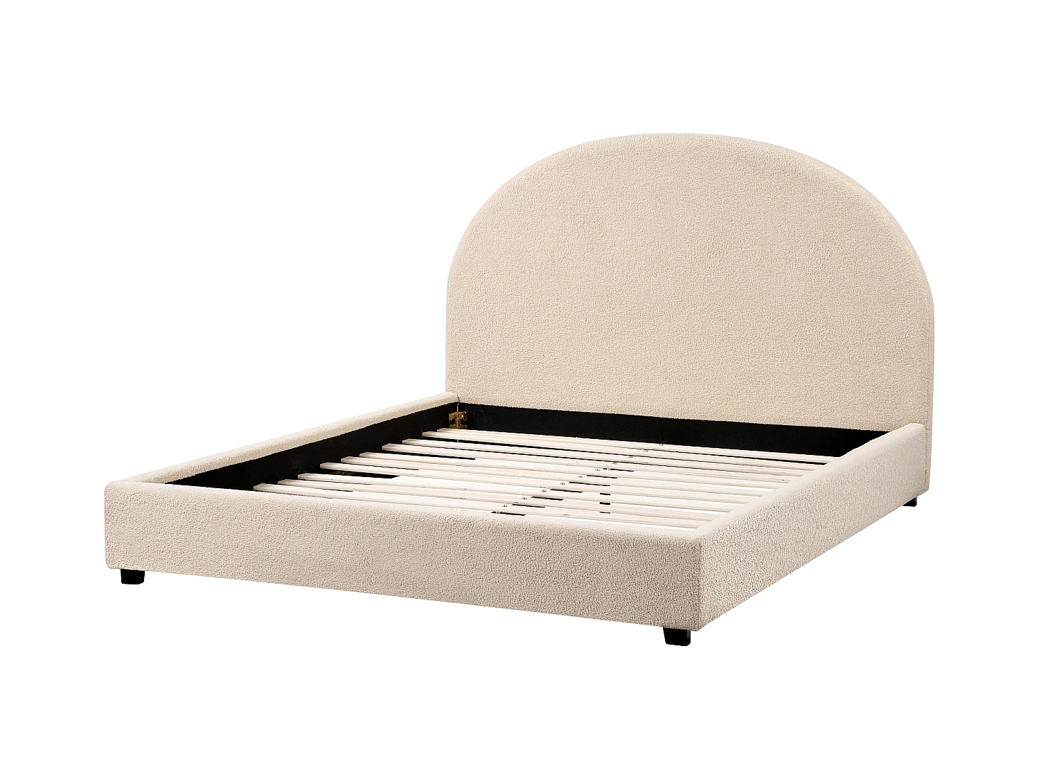 Lit avec sommier Bouclé VAUCLUSE 140 x 200 cm Beige