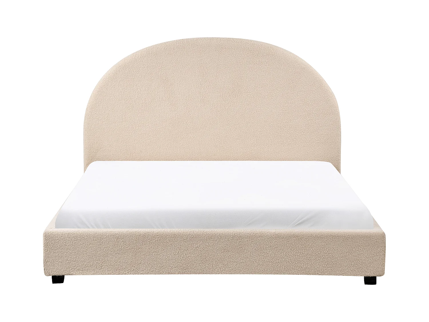 Lit avec sommier Bouclé VAUCLUSE 140 x 200 cm Beige