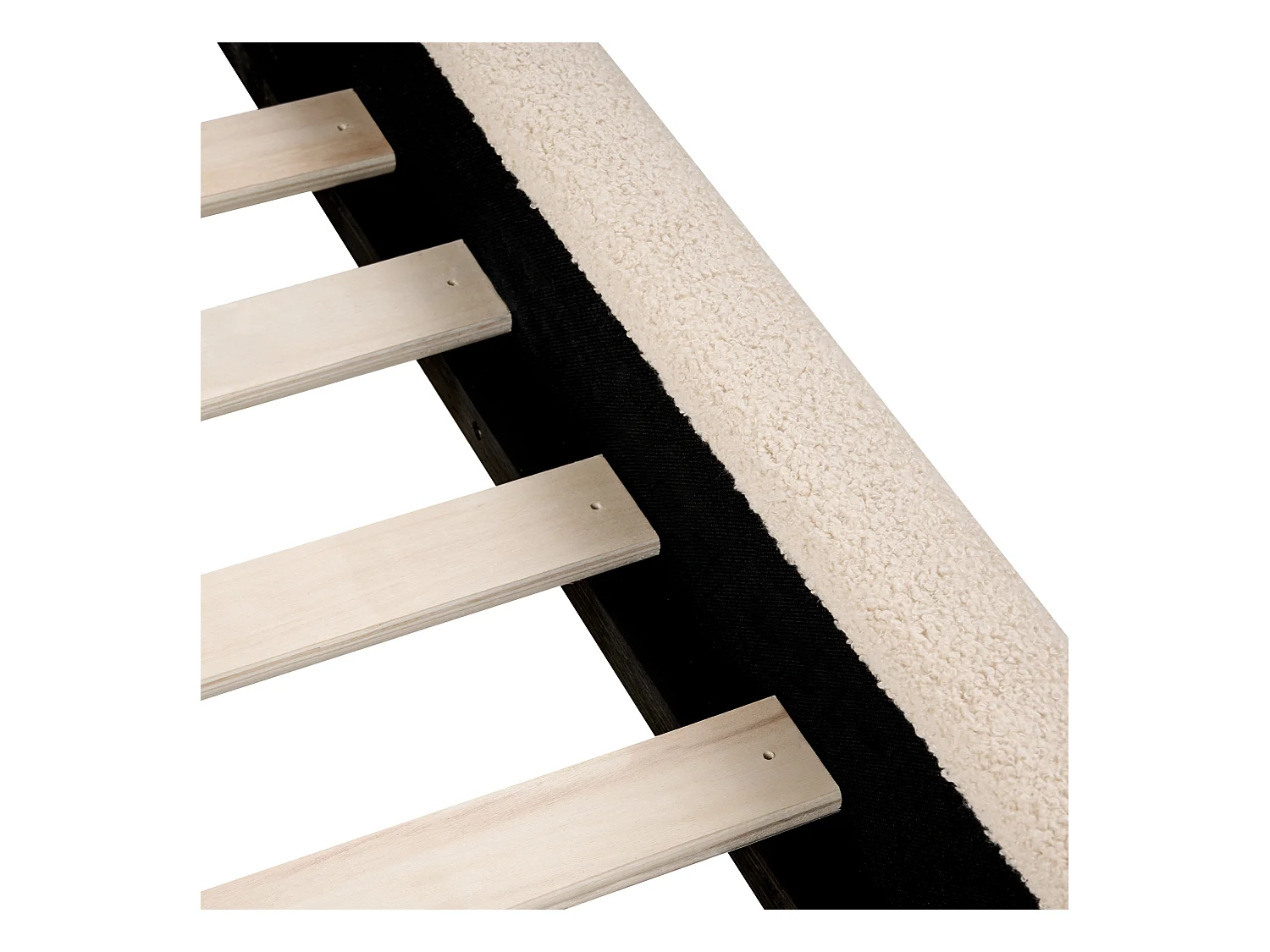 Lit avec sommier Bouclé VAUCLUSE 140 x 200 cm Beige