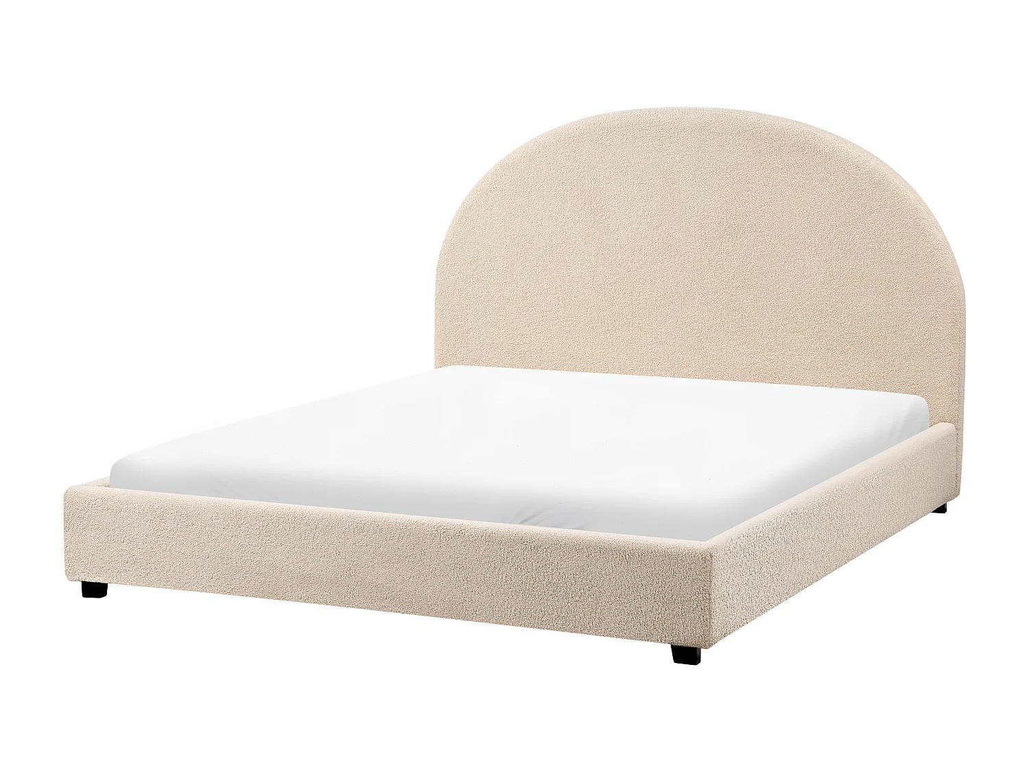 Lit avec sommier Bouclé VAUCLUSE 140 x 200 cm Beige