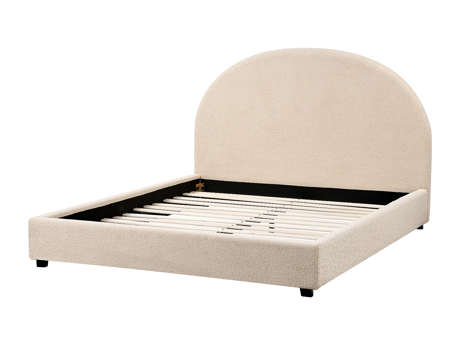 Lit avec sommier Bouclé VAUCLUSE 140 x 200 cm Beige