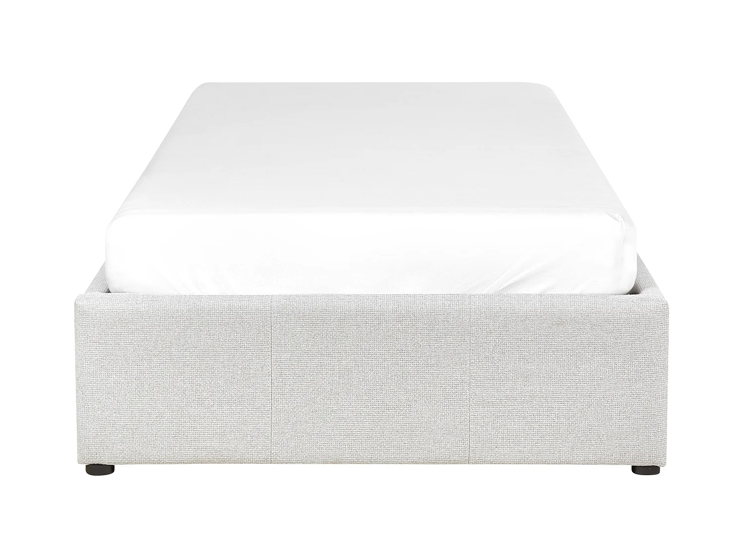 Lit ottoman sans tête de lit Tissu DINAN 90 x 200 cm Gris clair