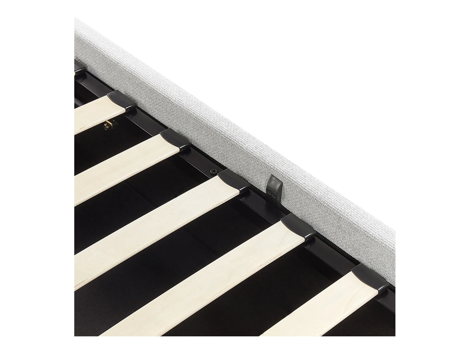 Lit ottoman sans tête de lit Tissu DINAN 90 x 200 cm Gris clair