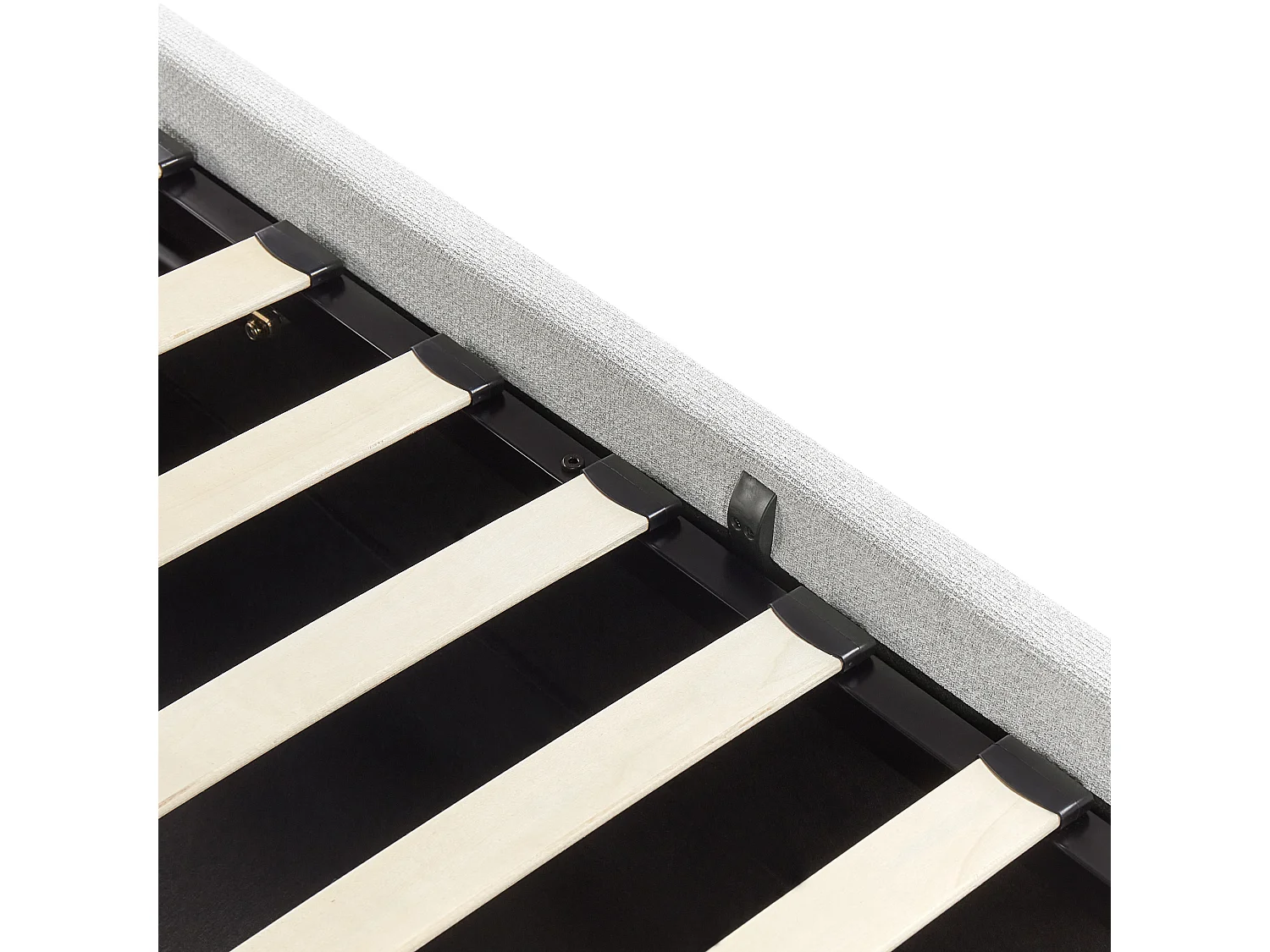 Polsterbett helles Grau mit hochklappbarem Lattenrost 90x200cm Bettkasten Dinan