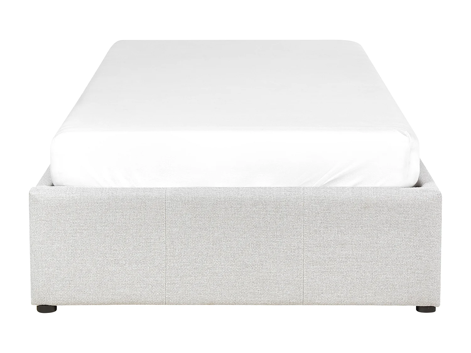 Lit ottoman sans tête de lit Tissu DINAN 90 x 200 cm Gris clair