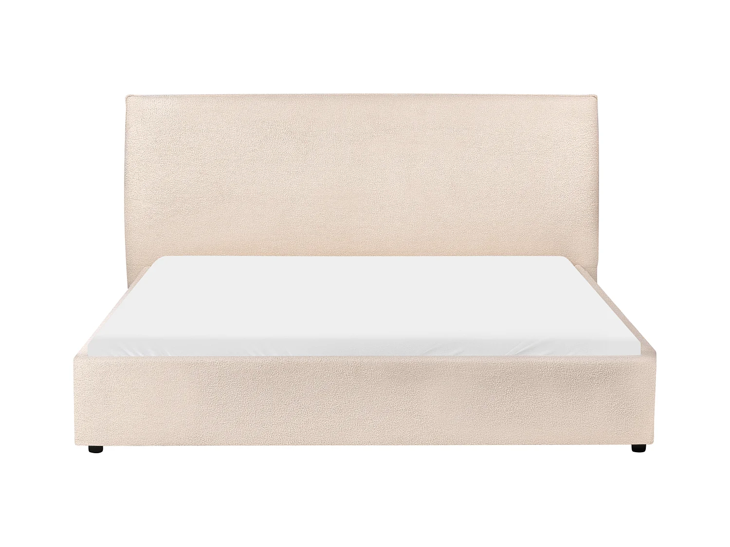 Lit avec sommier Bouclé LAVAUR 160 x 200 cm Beige