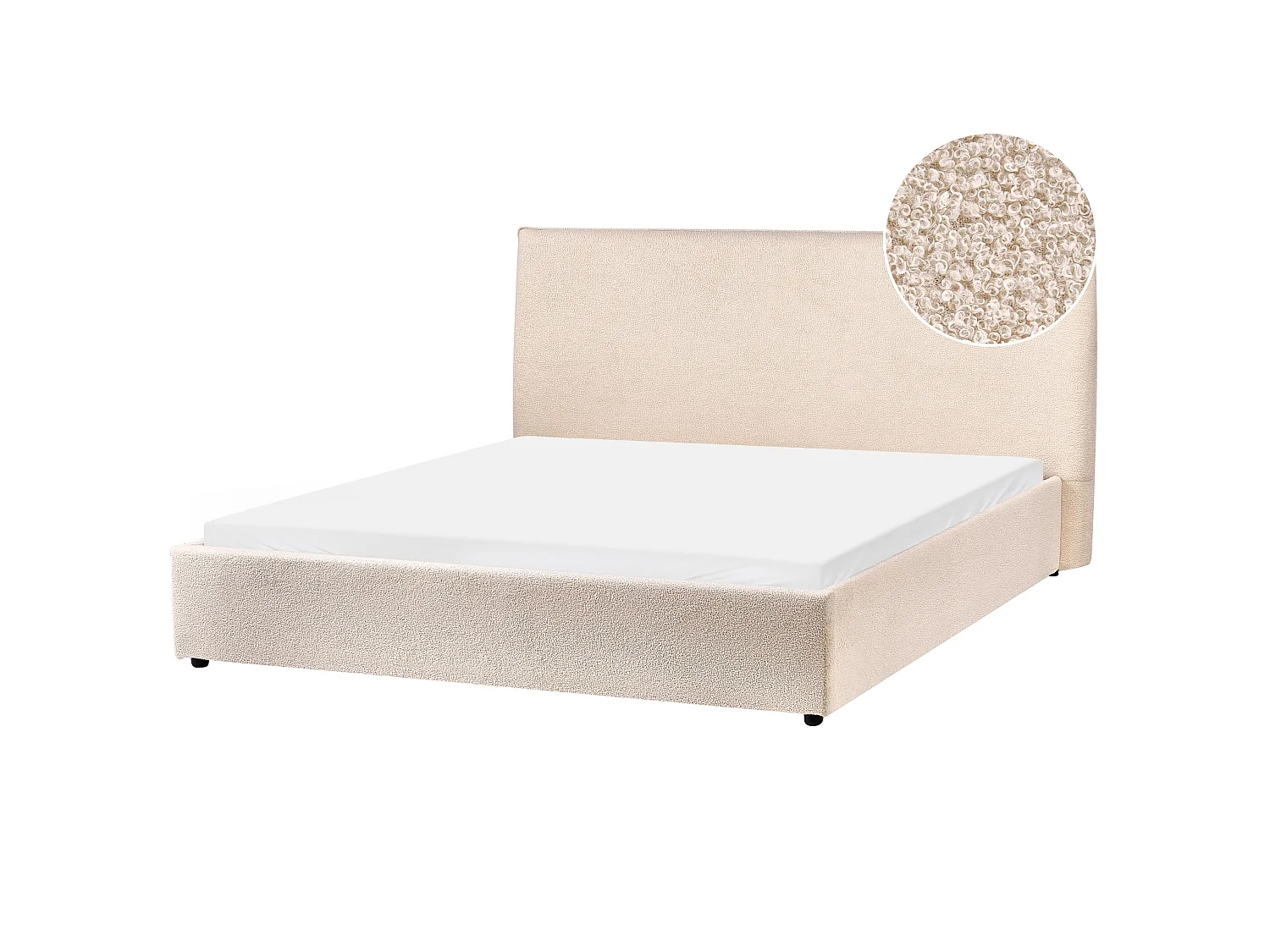 Cama Bouclé LAVAUR 160 x 200 cm Beige