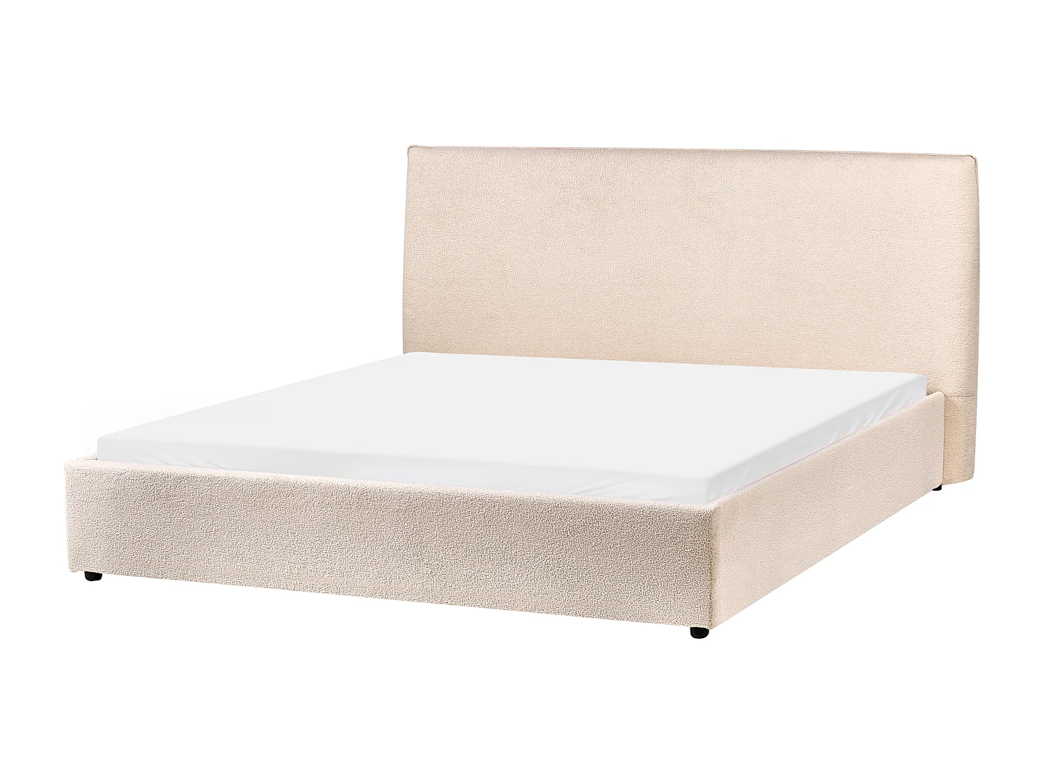 Lit avec sommier Bouclé LAVAUR 160 x 200 cm Beige