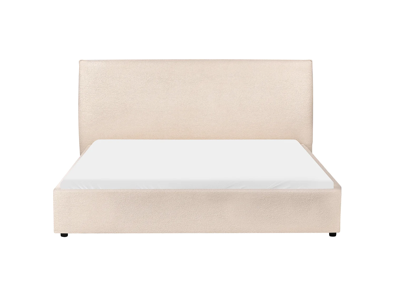 Cama Bouclé LAVAUR 160 x 200 cm Beige
