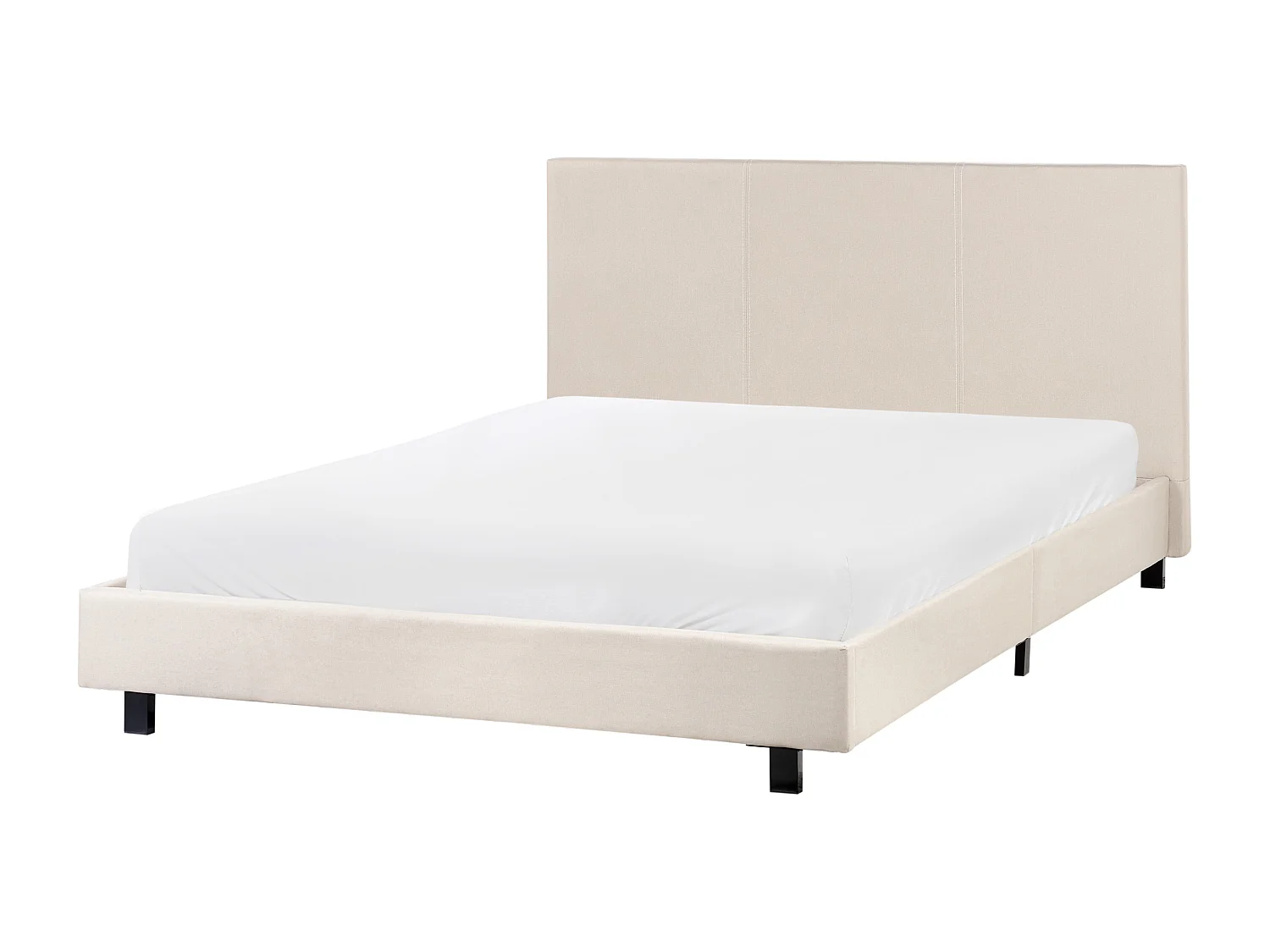 Bett mit Lattenrost Stoff ALBI 140 x 200 cm Beige