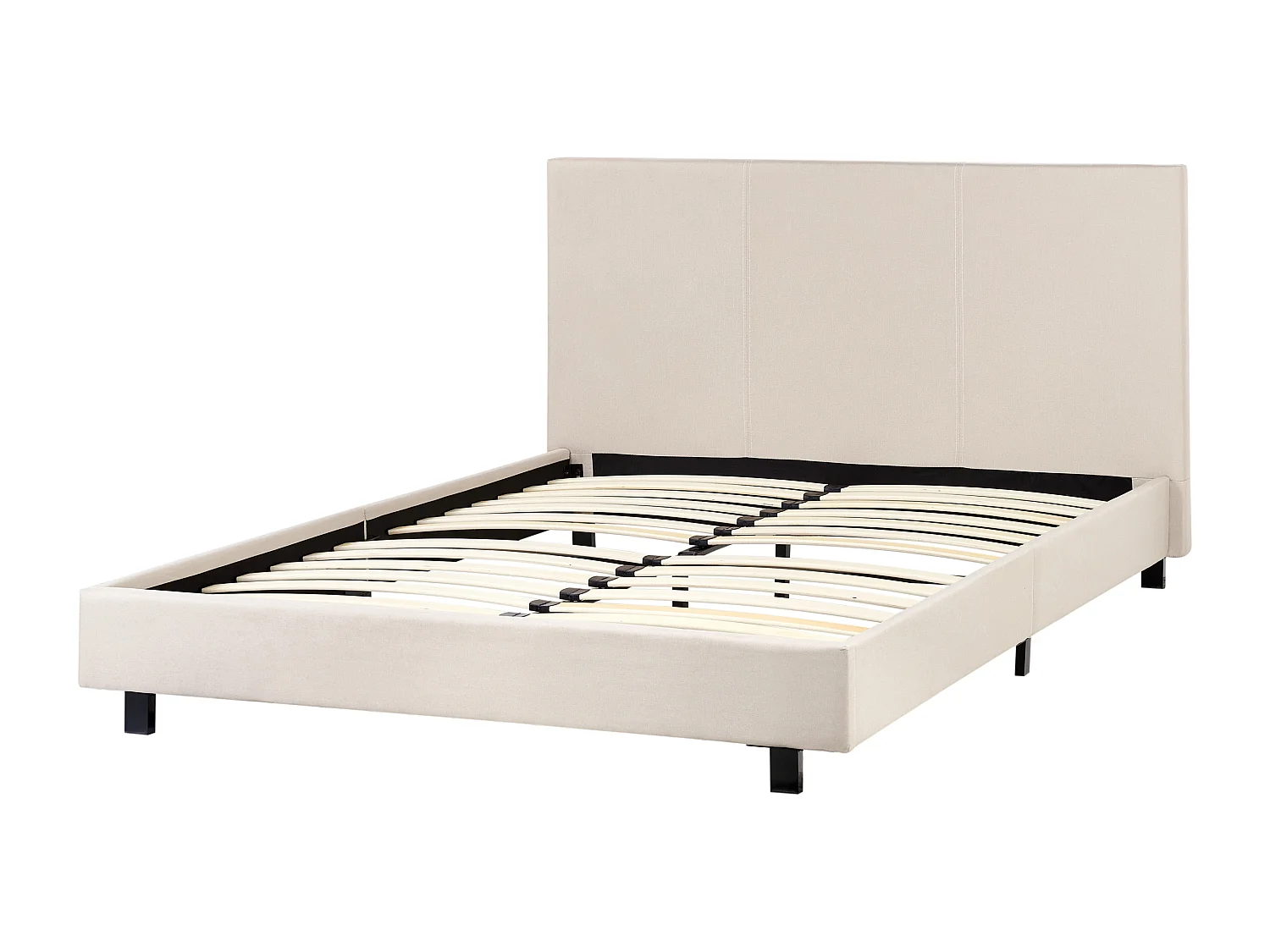 Bett mit Lattenrost Stoff ALBI 140 x 200 cm Beige