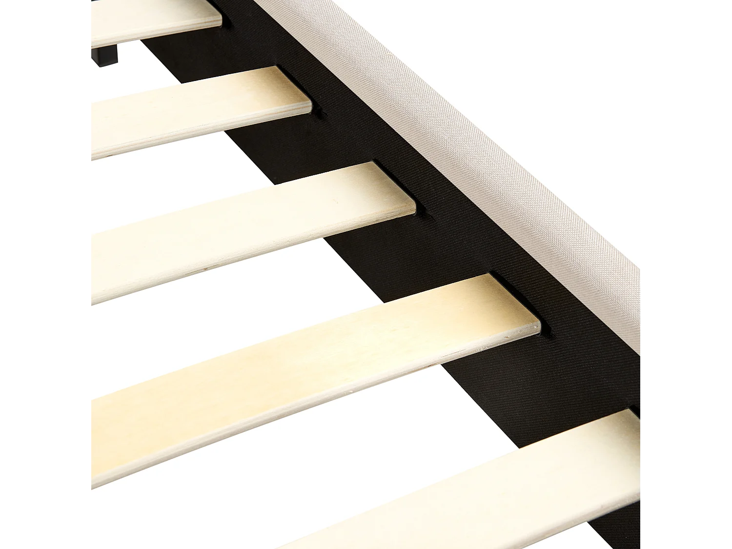 Bett mit Lattenrost Stoff ALBI 140 x 200 cm Beige