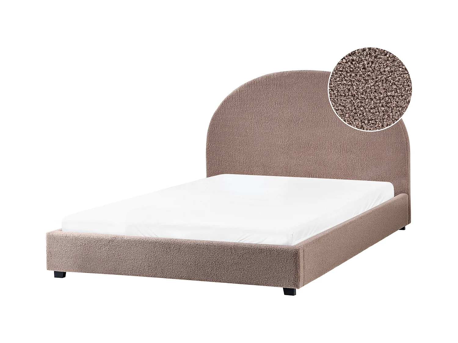 Lit avec sommier Bouclé VAUCLUSE 140 x 200 cm Taupe