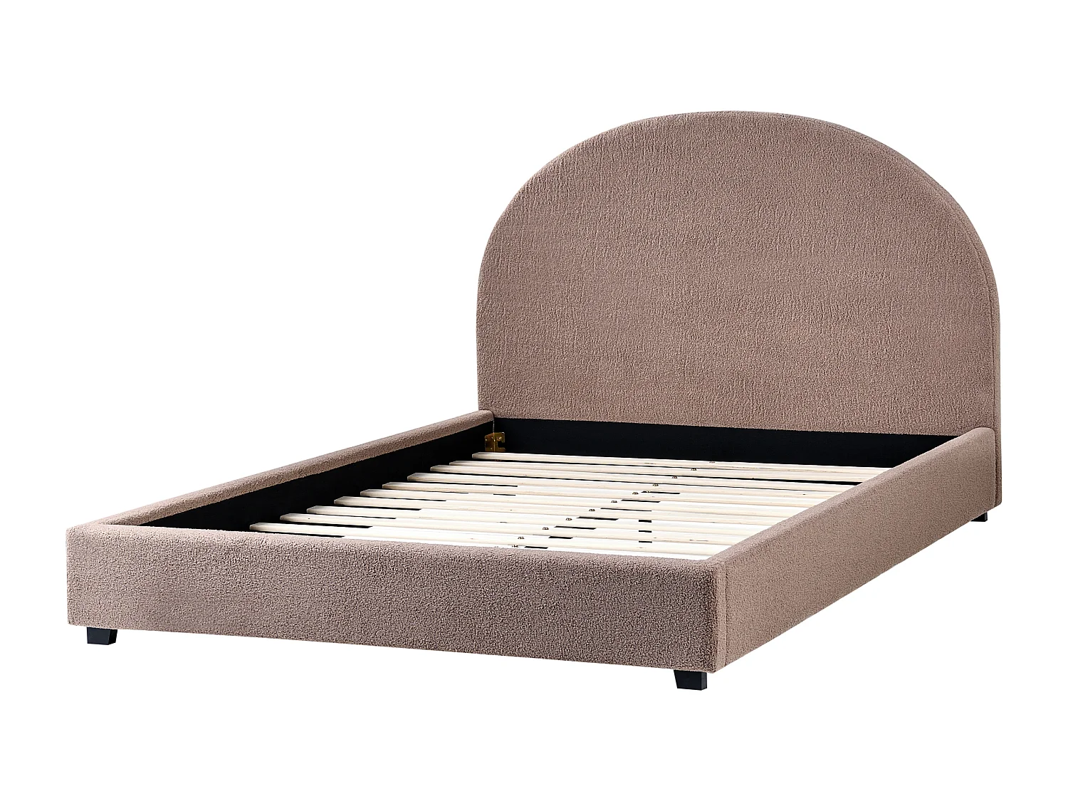 Lit avec sommier Bouclé VAUCLUSE 140 x 200 cm Taupe