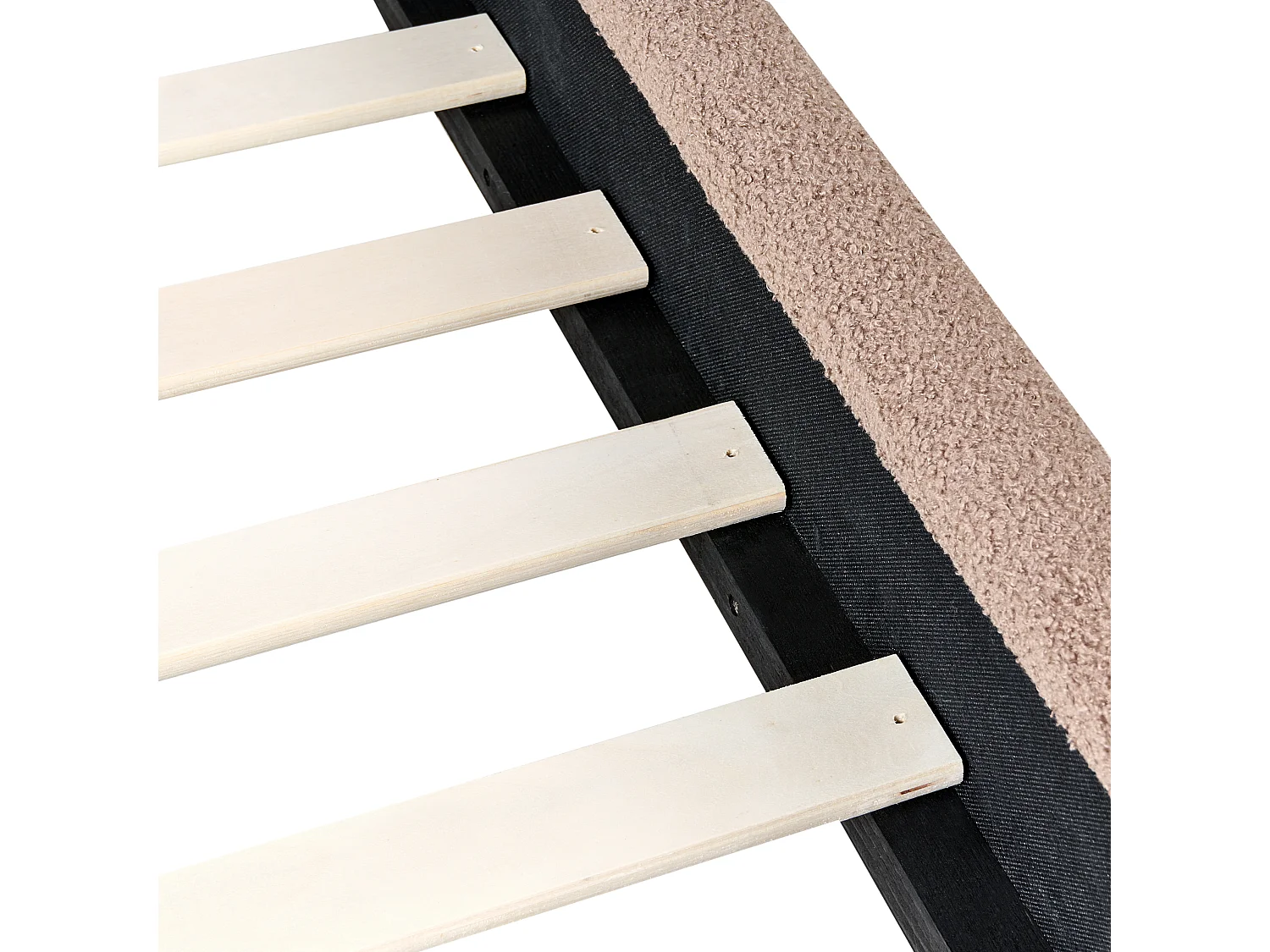 Lit avec sommier Bouclé VAUCLUSE 140 x 200 cm Taupe