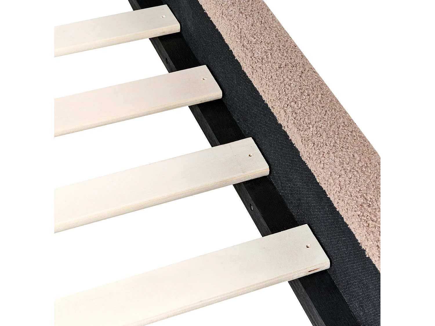 Lit avec sommier Bouclé VAUCLUSE 140 x 200 cm Taupe