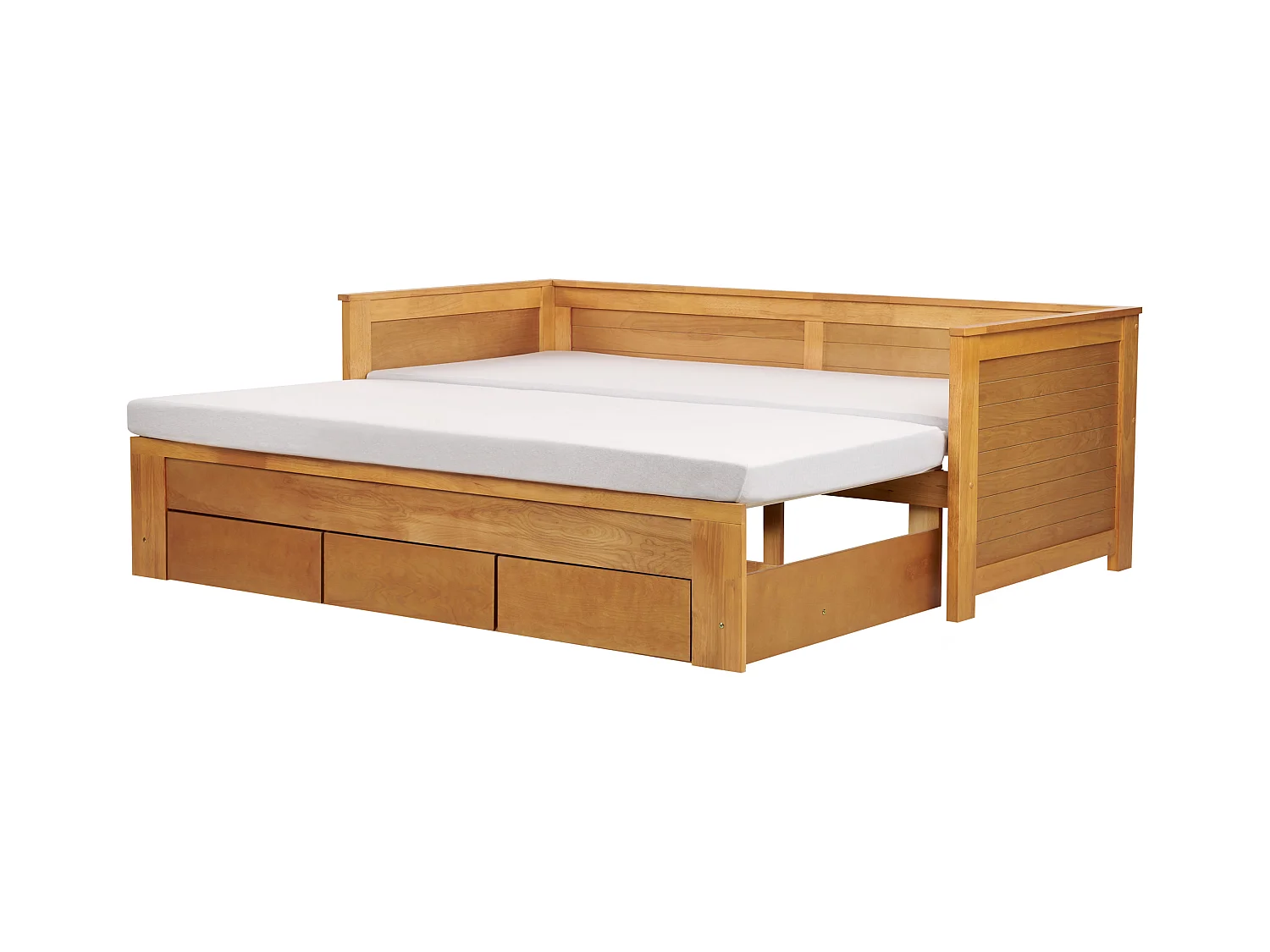 Klassisches Tagesbett ausziehbar Gummibaumholz hellbraun Cahors