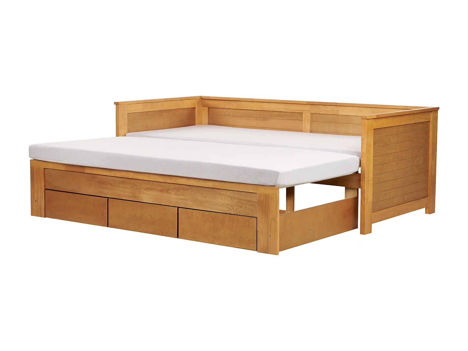 Lit avec tiroirs de rangement Bois CAHORS 90 x 200 cm Marron