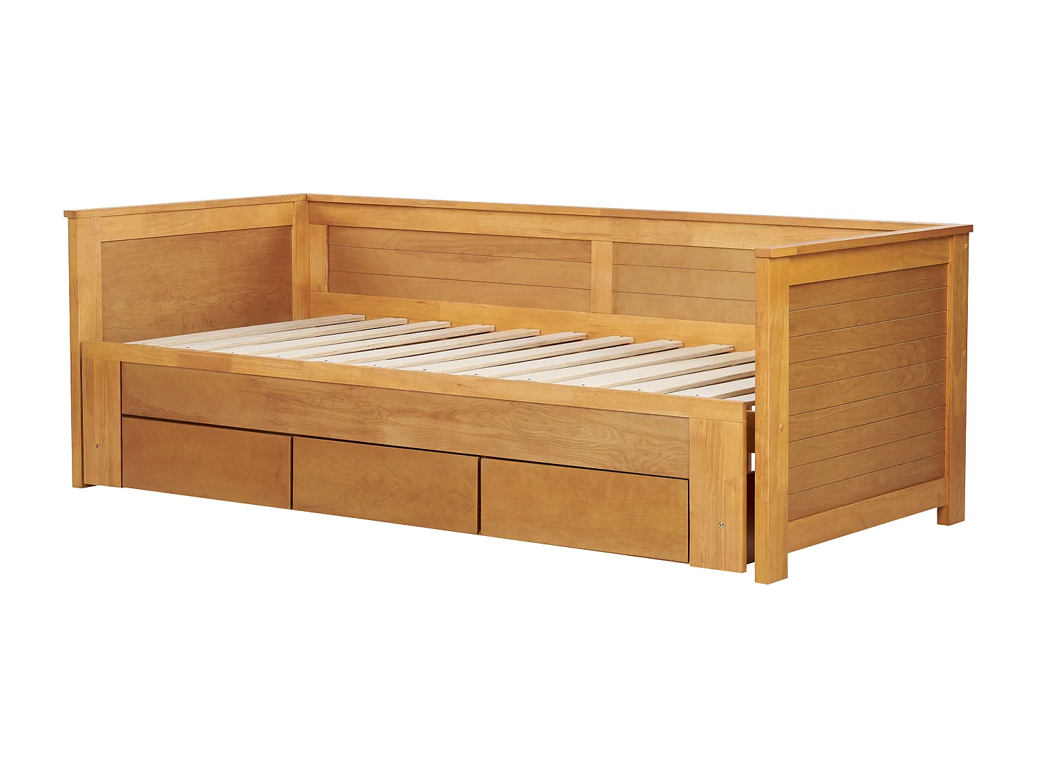 Lit avec tiroirs de rangement Bois CAHORS 90 x 200 cm Marron