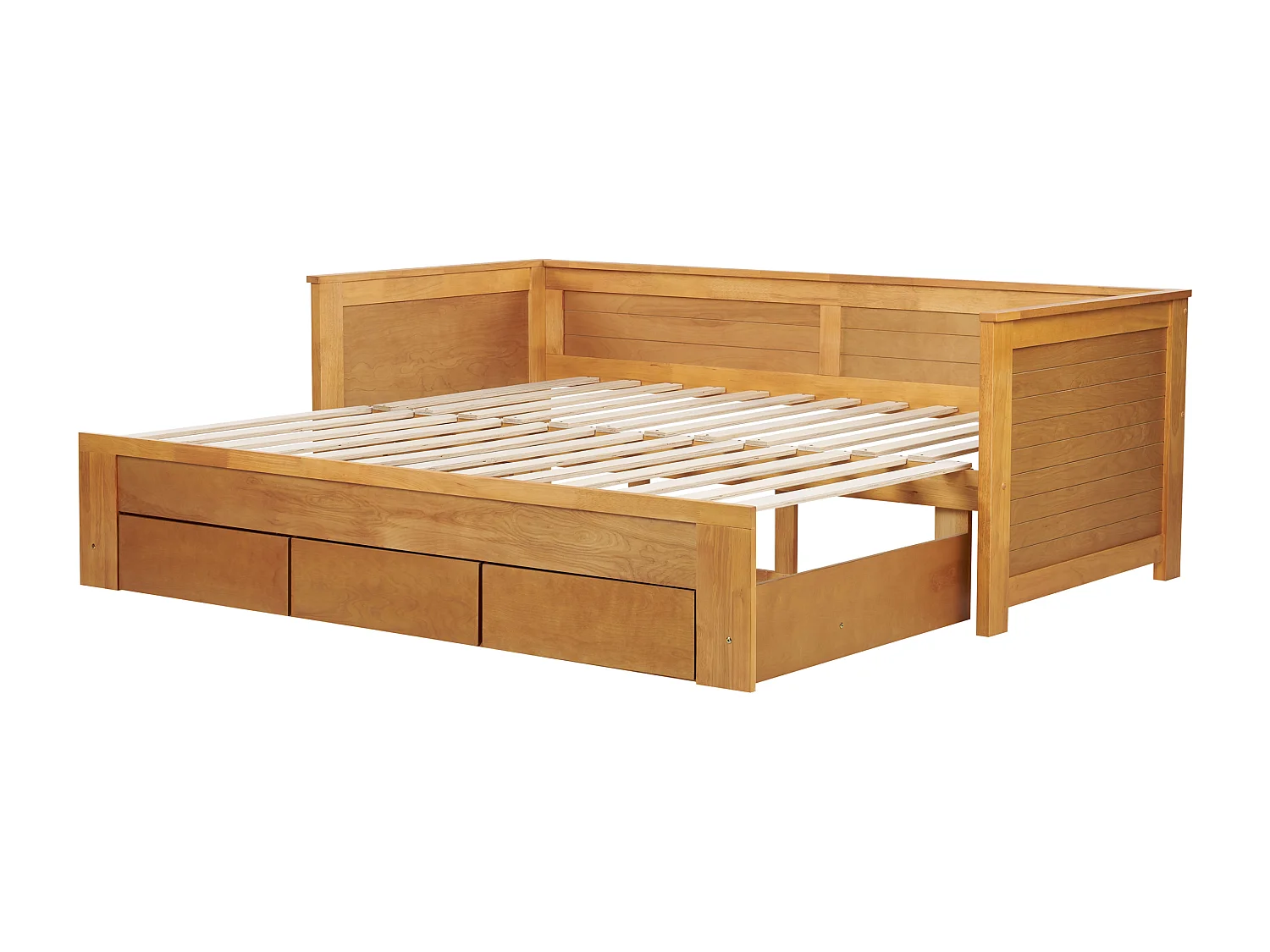 Lit avec tiroirs de rangement Bois CAHORS 90 x 200 cm Marron