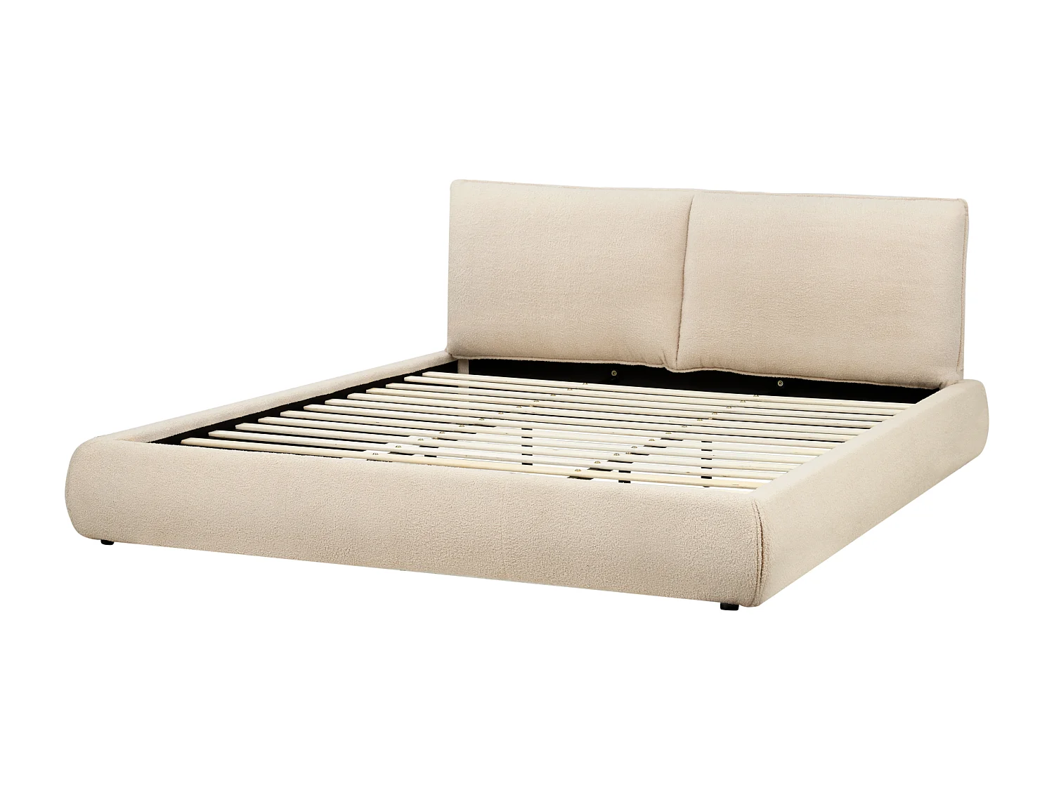 Lit avec sommier Bouclé VINAY 180 x 200 cm Beige clair